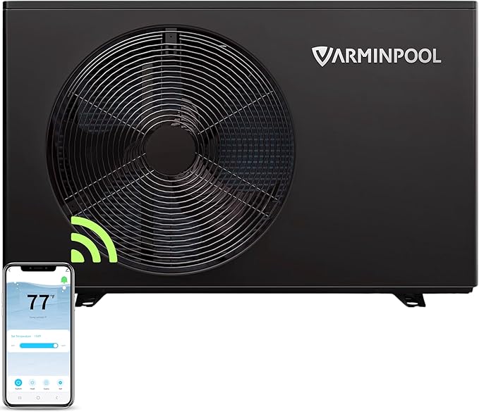 40000BTU Pool Heat Pump with Smart Invert, up to 10,000 Gals In and Above Ground Pools, Energy Efficient Pool Heater with WiFi Capable Smart Timer, Heat & Cool Duo Mode, 240V, V10 Plus