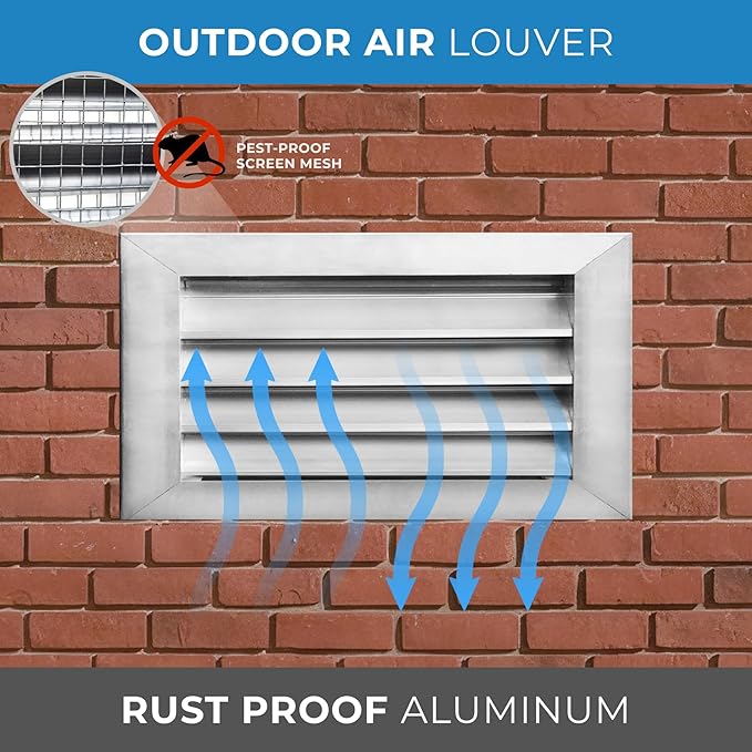 HVAC Premium 24"W x 10"H Aluminum Exterior Gable Louver Vent for Walls & Crawlspace - Weather-Resistant Air Grille with Screen Mesh - [Outer Dimensions 25.75"W x 11.75"H]