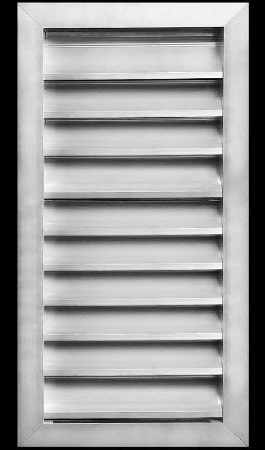 HVAC Premium 12"W x 22"H Aluminum Exterior Gable Louver Vent for Walls & Crawlspace - Weather-Resistant Air Grille with Screen Mesh - [Outer Dimensions 13.75"W x 23.75"H]