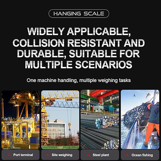 Digital Crane Scale 2200lb/1000kg Heavy Duty Hanging Scale with LCD Backlight, High Precision Industrial Hanging Scale with Data Hold/Tare/Zero, CE Certified for Farm, Construction, Hunting, Fishing