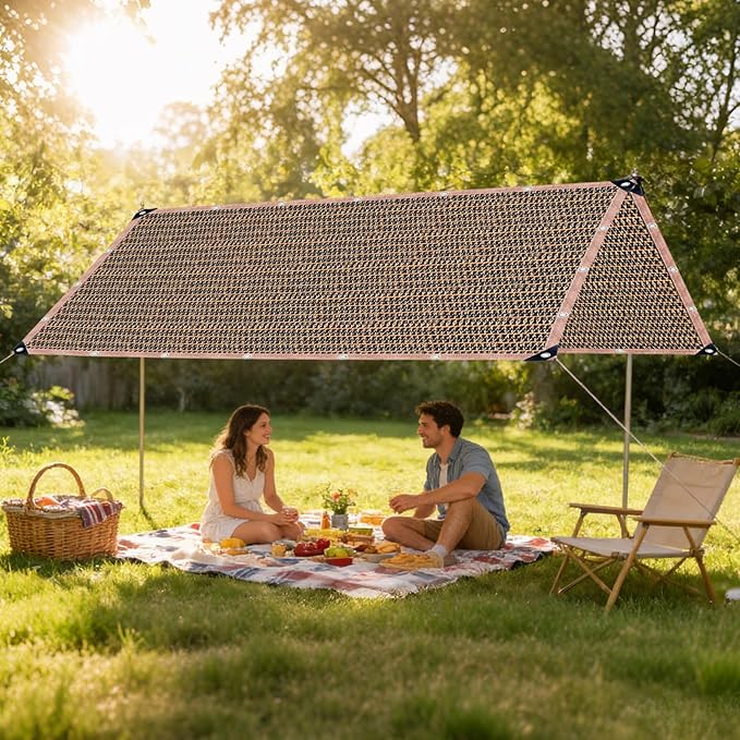 6 x 12 FT 90% Sun Shade Cloth Outdoor Patio Mocha Pergola Shades Cover Privacy Screen UV Block Porch Screens Canopy for Patio Outside Outdoor