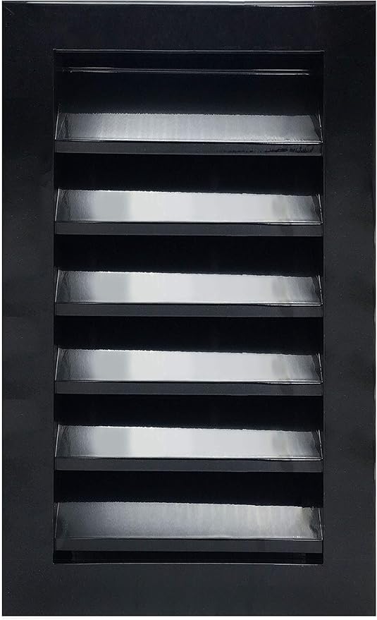 HVAC Premium 8"W x 16"H Aluminum Exterior Gable Louver Vent for Walls & Crawlspace - Weather-Resistant Air Grille with Screen Mesh - Black [Outer Dimensions 9.75"W x 17.75"H]
