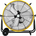 hykolity 24 inch 8100 CFM High Velocity Industrial Drum Fan, 3-Speed Heavy Duty Metal Shop Fan for Warehouse, Garage, Workshops, Factory, UL Listed, Yellow