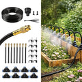 Drip Irrigation Kit for Garden 30FT, 360° Adjustable Watering System with 1/4" Tubing, Brass Misting Nozzles, DIY Micro Irrigation System for Potted Plants, Patio, Greenhouse