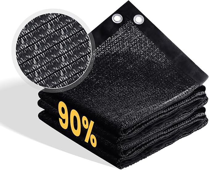 VICLLAX 90% Shade Cloth, 3x10FT Durable Black Mesh Trap with Every 3 FT Grommet, Sun Shade Fabric Netting for for Plants Cover, Greenhouse, Chicken Coop, Barn Kennel, Garden Patio