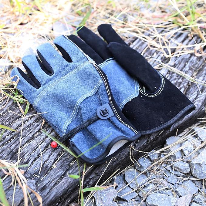 Cowhide Leather Work Gloves for Gardening,Construction,Welding,Chainsaw,Farm,Cotton Lined,Utility