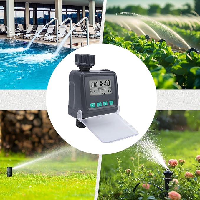 Generic Sprinkler Timer, Programmable Water Timer for Garden Hose, Outdoor Lawn Watering Controller with Rain Delay & Manual Automatic Drip Irrigation System, Ideal for Yard & Lawn