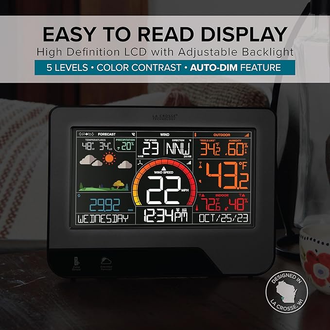 La Crosse Technology V23-WTH Wi-Fi Professional Color Wind + Weather System