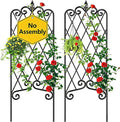 AMAGABELI GARDEN & HOME 2 Pack 60" x 18" Garden Trellis for Climbing Plants Outdoor Metal Rustproof Roses Trellis Potted Vines Vegetables Flowers Wire Lattices for Ivy Cucumbers Clematis Black