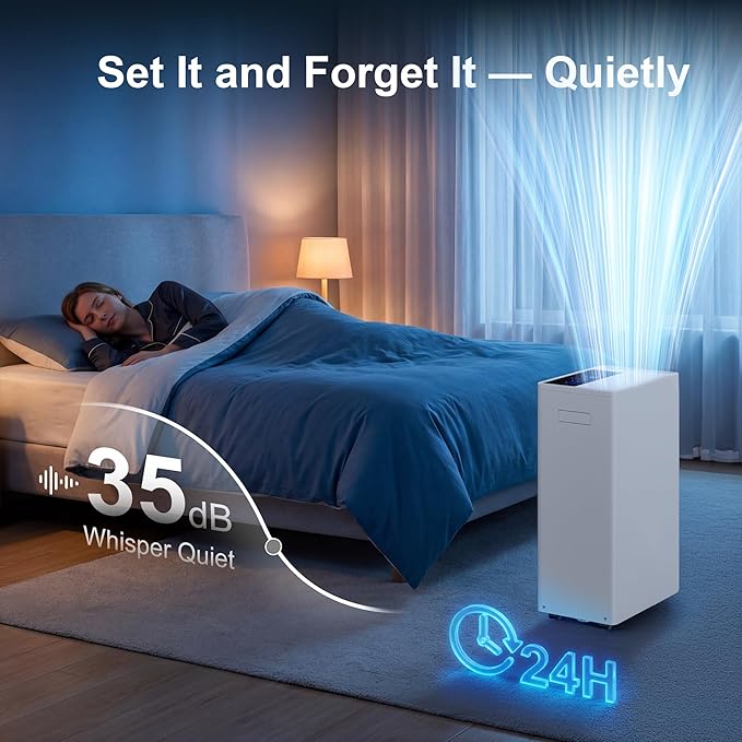 5500 Sq.Ft Dehumidifier for Basement for Whole Home with Drain Hose 100 Pint, Portable Big Dehumidifiers, 1.6GAL Water Tank, Auto Defrost, Smart Humidity Control, Energy Efficient&Quiet for Bathroom