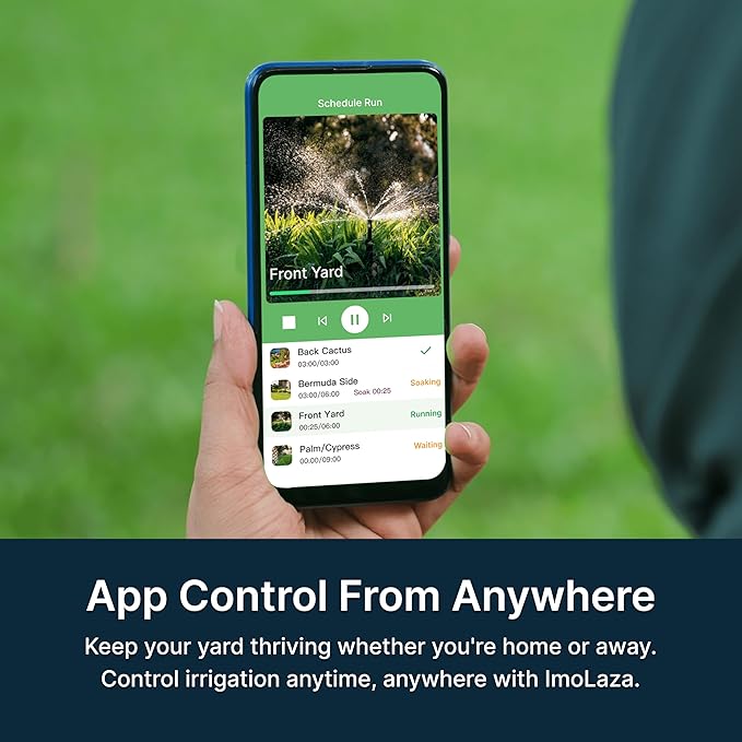Indoor Smart Sprinkler Controller, Automatic Water Saving Irrigation Controller, 2.4GHz WiFi, Rain Freeze Wind Skip,Easy Install & App Remote Control (8-Zone)
