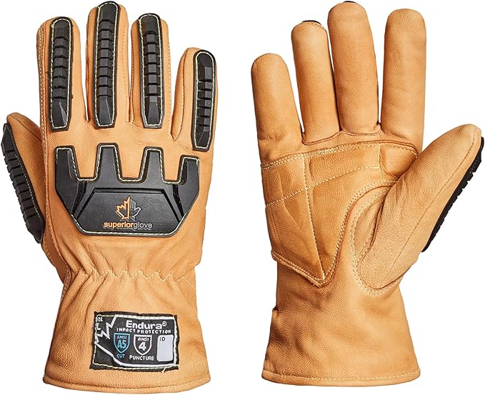 Superior Glove Endura Cut and Impact Resistant Leather Work Gloves – Insulated for Cold Winter Temperatures – 378KGTVB Small (Pack of 1 Pair)