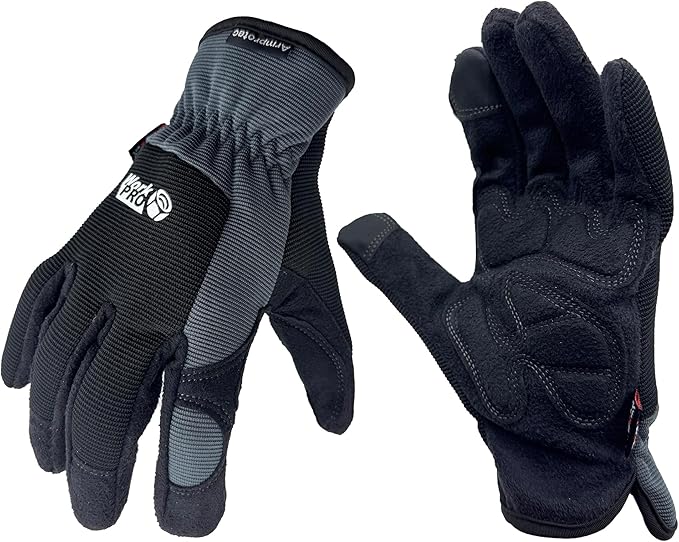 SKYDEER Touch Screen Leather Work Gloves for Women, Impact Protection, Vibration Reduction, Machine Washable Gardening Gloves (SD8821G/M)