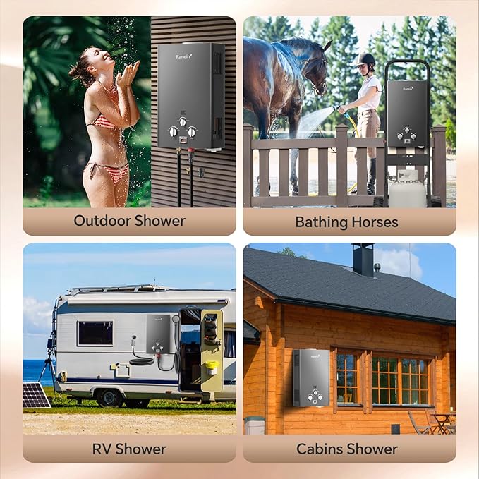 Ranein 18L Tankless Water Heater, Propane Gas, Outdoor Up to 4.74 GPM, 85,300 BTU On-Demand Instant Hot Water Heater