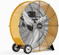 ROVSUN 24 Inch High Velocity Drum Fan, 9500CFM Industrial Metal Floor Fan with Handle, Heavy Duty, 3-Speed, Air Circulator for Shop, Garage, Gym, Barn, Commercial, UL Listed, Yellow