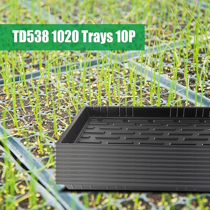 RooTrimmer 10 Pack 1020 Seed Starter Trays and 10 Pcs 72 Cell Plug Trays, Thick Durable Seedling Plastic Nursery Tray for TD538 1020 Tray Germination (10 Sets)