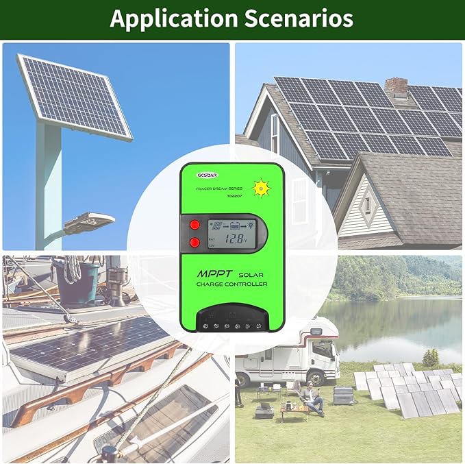 20A MPPT Wireless Solar Charge Controller 12V/24V Automatic Maximum PV 75V Charge Controller Built-in WiFi Adapter with LCD Display for 12/24 Volt LiFePO4, Gel, AGM, FLD, SLD, Li Battery