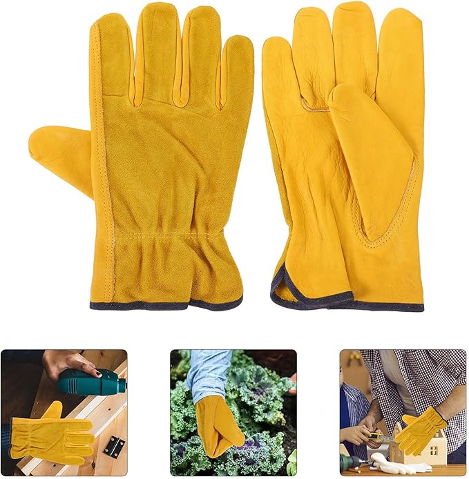 UKCOCO Waterproof Heavy-duty Protective Work Gloves for Men and Women Anti-puncture Gardening Gloves Carpenter Gloves Size Xl