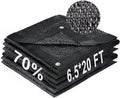 LOVE STORY 6.5x20FT 70% Black Shade Cloth Sun Shade Net with Grommets Sunblock Net Mesh Tarp for Garden,Plants Cover,Greenhouse and Patio