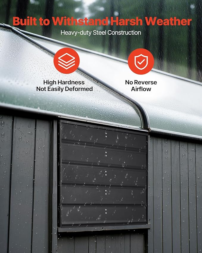 VEVOR 24 inch Exhaust Fan, Wall Mounted Attic Fan with Variable Speed, Temperature & Humidity Controller, 4800 CFM, Automatic Shutter