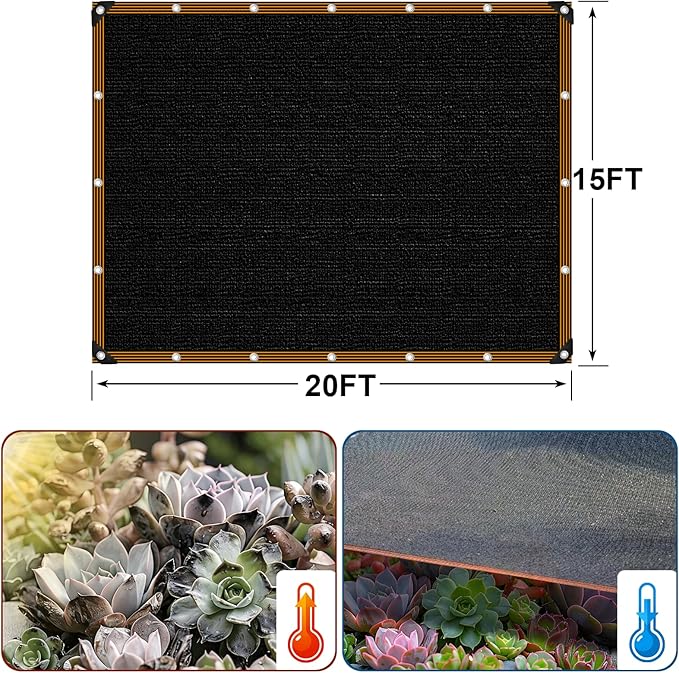 Shade Cloth - for Garden 90% Plant Shades Mesh Tarp with Grommets Outdoor Sun Shades Netting for Chicken Coop Greenhouse Vegetables Pergola Patio Cover
