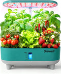Growell Hydroponics Growing System Kit, 16 Pods, Vertical 8L Indoor Gardening System for Herb Vegetable Fruit, Hydro Garden with LED Grow Light, Smart Water Circulation, 3 Light Modes & 2 Timer, Green