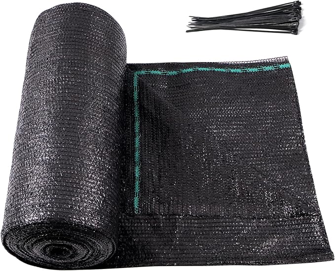Amagenix 70% Eyelets Shade Cloth Roll 5'10" x 100 FT Cuttable Sun Shade Mesh Tarp UV Resistant Screen Cover for Garden, Patio, Greenhouse, Canopy, Kennel, Plant, Black
