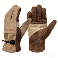 Leather Gardening Gloves for Men, Work Gloves for Welding, Construction, Chainsaw, Farm, Ranch, Yard Work, Abrasion Resistant, Cactus Thorn Proof (Brown, X-Large)