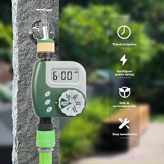 Outdoor Garden Irrigation Controller Timer Metal Head Automatic Watering Device Irrigation Timer