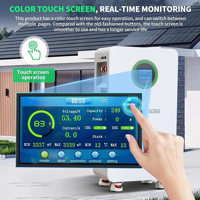 48V 314Ah LiFePO4 Battery, Powerwall Lithium Battery, 16.07kWh Deep Cycle Energy Storage with 210A Breaker, CAN & RS485, Floor/Wall Mount for Home Backup, Solar, RV, Off-Grid (48V 314A-Battery)
