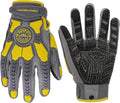 HANDLANDY HLDD Heavy Duty Work Gloves, TPR Protector Impact Gloves, Men Anti Vibration Mechanic Work Glove TouchScreen