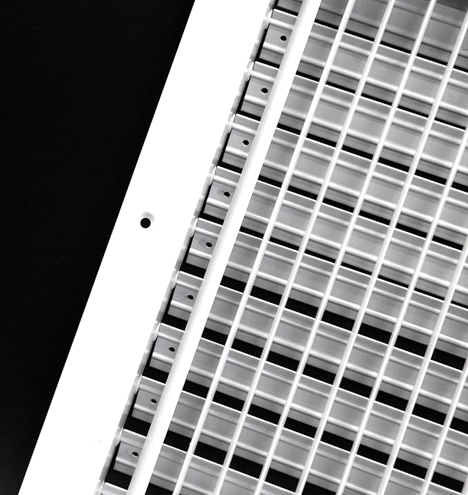 10"w X 10"h Adjustable AIR Supply Diffuser - HVAC Vent Cover Sidewall or Ceiling - Grille Register - High Airflow - White [Outer Dimensions: 11.75"w X 11.75"h]