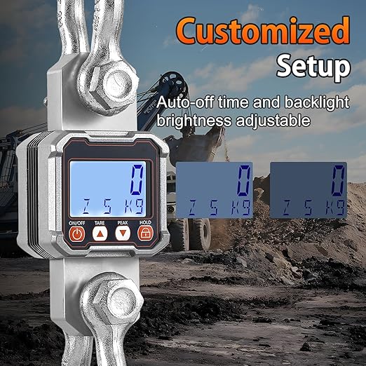Bonvoisin Digital Crane Scale 22000lb Hanging Scale Heavy Duty Industrial Hanging Weight Scale with Peak Function (10000KG)