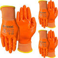 Cestus C-14, 3 Pairs Nitrile Coated Work Gloves for Men, Waterproof Safety Gloves for Fuel Handling, Construction, Warehouse