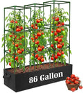 BobbleT 3 Pack Heavy Duty Tomato Cages with 86 Gallon Grow Bag, 41" Adjustable Tomato Trellis for Raised Garden Bed, Sturdy Square Plant Support for Climbing Vegetables, Cucumbers & Garden Plants