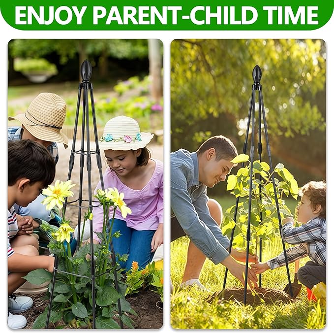 AlisisFores 2 Pack Garden Trellis for Climbing Plants, Garden Trellis Rustproof Plastic Coated Metal Plant Support for Vegetables, Vines and Rose Bushes