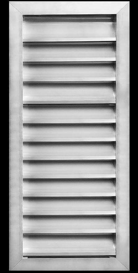 HVAC Premium 12"W x 26"H Aluminum Exterior Gable Louver Vent for Walls & Crawlspace - Weather-Resistant Air Grille with Screen Mesh - [Outer Dimensions 13.75"W x 27.75"H]