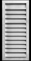 HVAC Premium 12"W x 26"H Aluminum Exterior Gable Louver Vent for Walls & Crawlspace - Weather-Resistant Air Grille with Screen Mesh - [Outer Dimensions 13.75"W x 27.75"H]