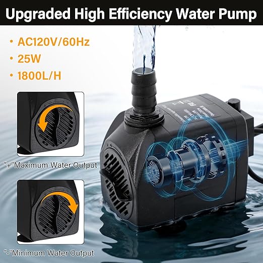 Auto Drip Irrigation System Kits for Plants, with 13 Gallon Bucket and 25W Water Pump, Automatic Watering System for Indoor and Outdoor for Grow Tent, Greenhouse, Lawn