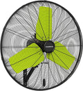 Pro 24" Industrial Wall Mount Fan, 9500 CFM High Velocity Metal Wall Fan, IP44 Waterproof Oscillating 3-Speed Outdoor Commercial Fan for Garage, Warehouse, Patio, Workshop