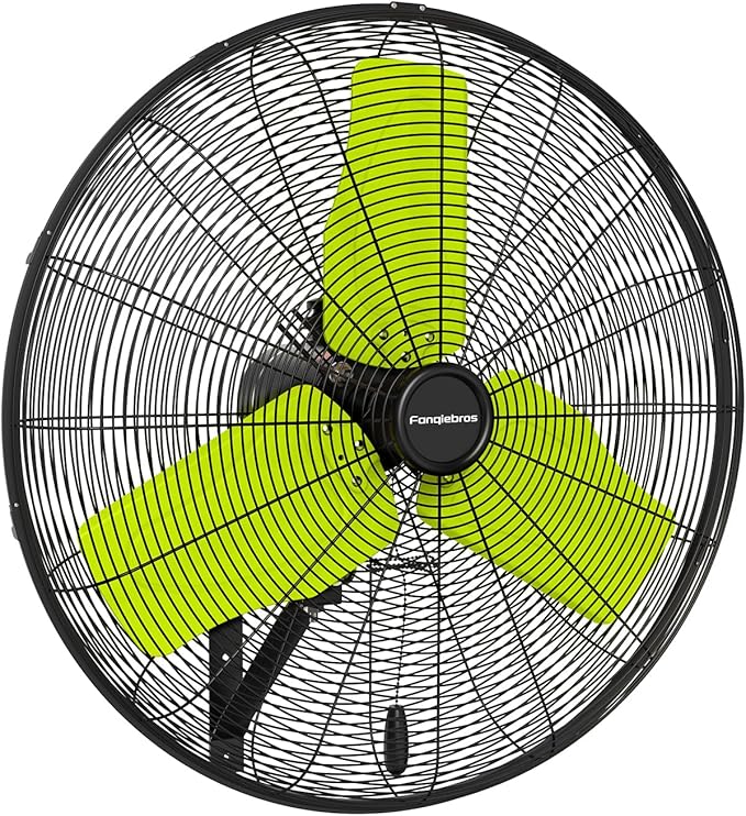 Pro 24" Industrial Wall Mount Fan, 9500 CFM High Velocity Metal Wall Fan, IP44 Waterproof Oscillating 3-Speed Outdoor Commercial Fan for Garage, Warehouse, Patio, Workshop