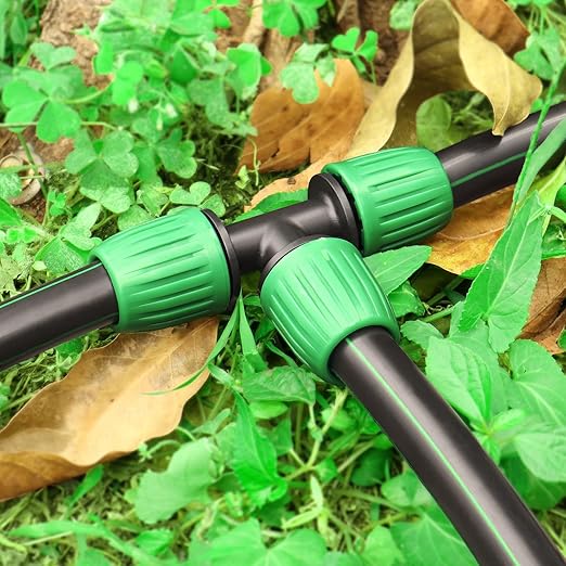 Gardrip Drip Irrigation 1/2" Tee Fittings：1/2 Inch Drip Line Lock Barbed Tee Connectors for Drip Irrigation Tubing (1/2" ID x 0.640" OD) Anti-Drop Three Way Drip Irrigation Parts (12 Pieces)