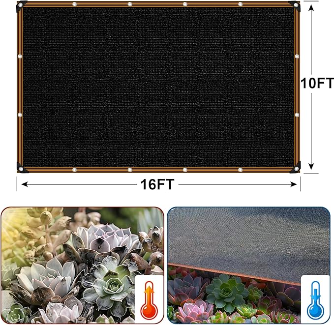 Shade Cloth - for Garden 90% Plant Shades Mesh Tarp with Grommets Outdoor Sun Shades Netting for Chicken Coop Greenhouse Vegetables Pergola Patio Cover
