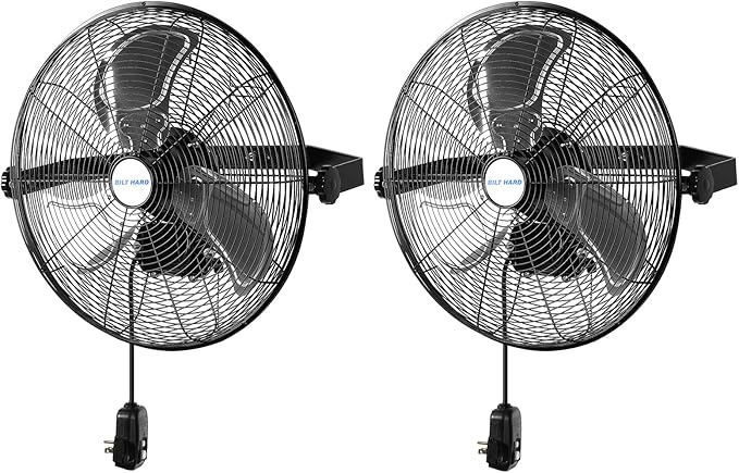 BILT HARD 3000 CFM 14 in. Outdoor Wall Mount Fan, 3-Speed Waterproof Wall Fan Industrial Grade High Velocity Outdoor Fans for Patio, Commercial, Garage, and Gazebo Use- UL Listed, 2 Pack
