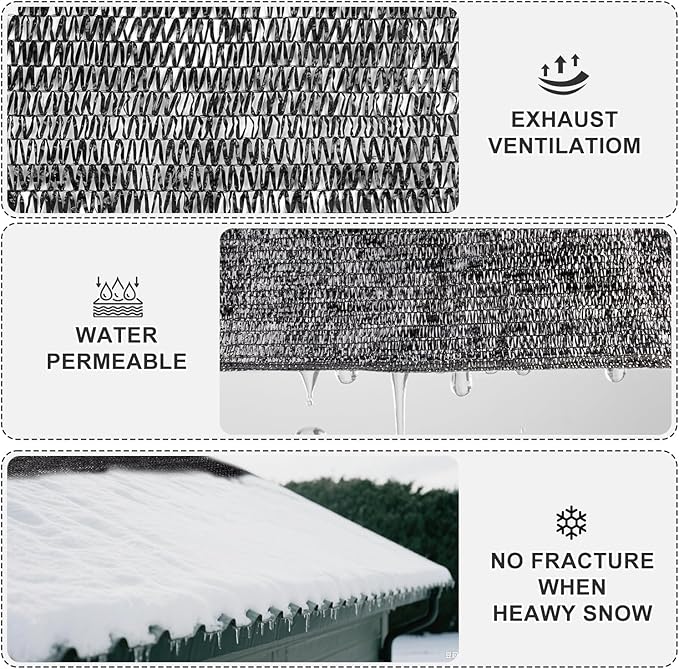 SUNNY GUARD 35-45% Sun Shade Cloth, 12 x 20 FT Black HDPE Mesh – Breathable Garden Shade Cover for Plants, Vegetables, Greenhouse, Patio, Chicken Coop & Dog Kennel