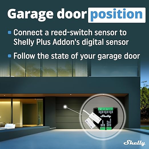 Shelly Plus Add-On | Wi-Fi & Bluetooth Add-On for Shelly Plus Devices | Measure Temperature and Humidity | Home Automation | Works with Alexa & Google Home | iOS Android App | No Hub | Digital Sensor