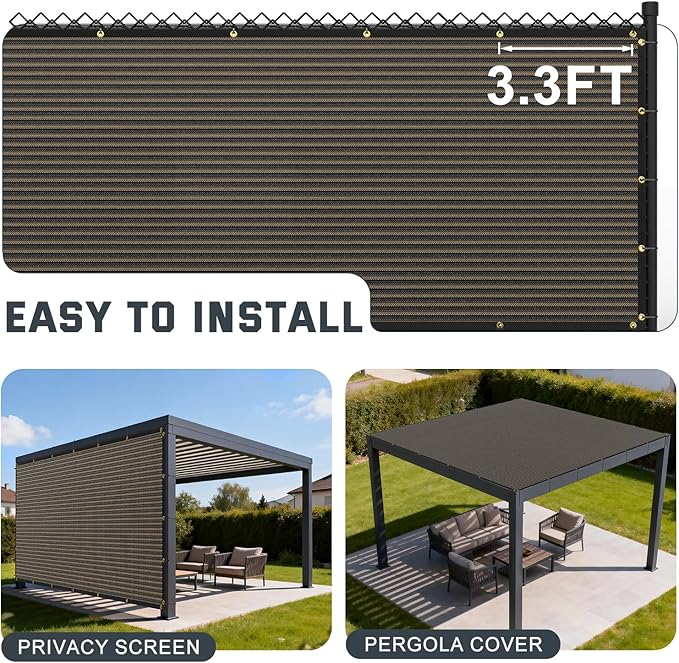 90% Sun Shade Cloth, Kesfitt 8x10FT Garden Shade Cover with Reinforced Grommets, Mesh Tarp Sun Privacy Screen for Greenhouse, Plant, Pergola, and Backyard Patio Sunshade