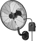 MEPTY 18" Wall Mount Fan, Heavy Duty Industrial Wall Fan, High Velocity Oscillating Fans with 3 Speeds for Patio, Shop, Greenhouse, Garage, Commercial, Household use