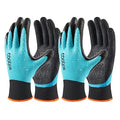 COOLJOB Waterproof Gardening Work Gloves with grip for Women & Men, Double Rubber Coated for Garden Yard Outdoor Construction Worker, Blue X-Large Size 2 Pairs