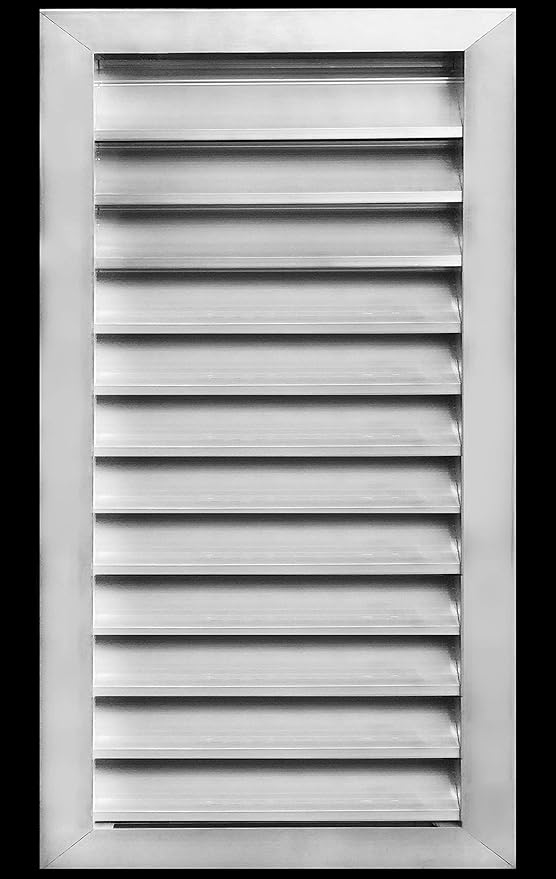 HVAC Premium 14"W x 26"H Aluminum Exterior Gable Louver Vent for Walls & Crawlspace - Weather-Resistant Air Grille with Screen Mesh - [Outer Dimensions 15.75"W x 27.75"H]